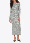 Rotate Birger Christensen Sequinned Midi Dress In Silver