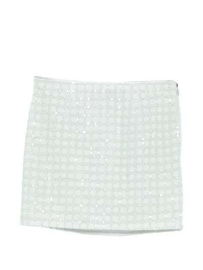 Rotate Birger Christensen Sequin-embellished Mini Skirt In Blue