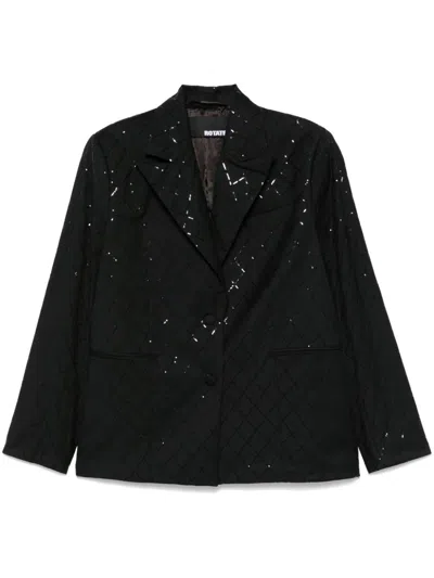 Rotate Birger Christensen Rotate Sequin Embellished Blazer Jacket In Black