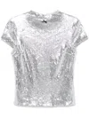 Rotate Birger Christensen Sequinned Cap-sleeve Top In Grey