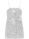 Rotate Birger Christensen Sequinned Chiffon Mini Dress In Grey