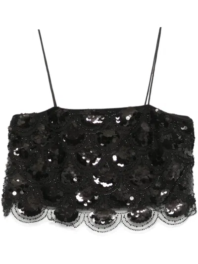 ROTATE BIRGER CHRISTENSEN SEQUINNED CROP TOP