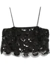 Rotate Birger Christensen Rotate Birgerchristensen Sequins Crop Top In Black