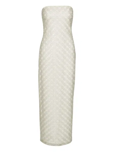 Rotate Birger Christensen Sequinned Dress In White