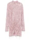 Rotate Birger Christensen Sequin Fringed Mini Dress In Pink