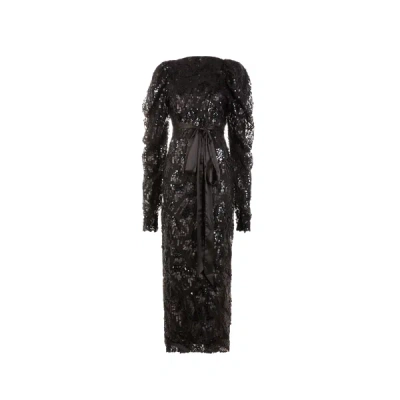 Rotate Birger Christensen Sequinned Maxi Dress In Black