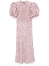 Rotate Birger Christensen Dawn Open-back Fringed Sequin-embellished Tulle Midi Dress In Pink