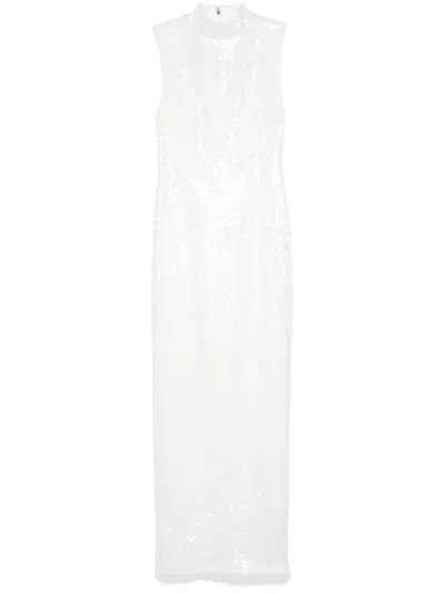 Rotate Birger Christensen Sequinned Maxi Dress In White