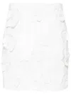 Rotate Birger Christensen Mini White Skirt With Flowers And Sequins In White