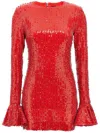 Rotate Birger Christensen Red Mini Backless Dress With All-over Sequins In Red