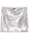 Rotate Birger Christensen Sequinned Mini Skirt In Silver