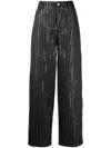 Rotate Birger Christensen Rotate Jeans With Sequined Stripes In Black