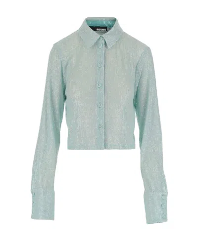 Rotate Birger Christensen Sequins Adorn A Button Shirt In Gray