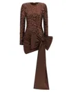 Rotate Birger Christensen 'sequins Bow Mini' Dress In Brown