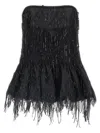 Rotate Birger Christensen Albertina Sequined Strapless Top In Black