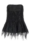 Rotate Birger Christensen Albertina Sequined Strapless Top In Black