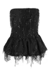Rotate Birger Christensen Sequins Bubble Top In Black