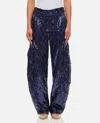 Rotate Birger Christensen Sequinned Cargo Pants In Blu