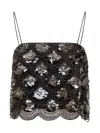 Rotate Birger Christensen Rotate Birgerchristensen Sequins Crop Top In Black
