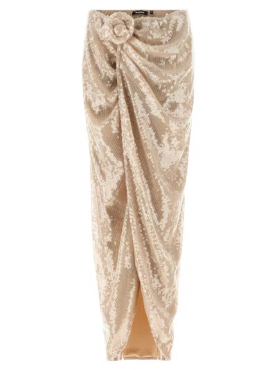 Rotate Birger Christensen Sequins Knot Skirt In Brown