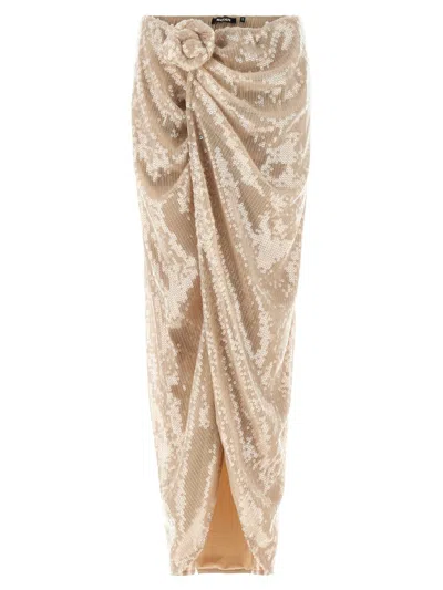 Rotate Birger Christensen Sequins Knot Skirt In Neutral