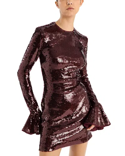 ROTATE BIRGER CHRISTENSEN SEQUINS LONG SLEEVE MINI DRESS