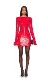 Rotate Birger Christensen Red Mini Backless Dress With All-over Sequins In Red
