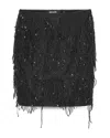 Rotate Birger Christensen Mini Skirt With Abstract Sequin And Bead Embellishments In Animal Print