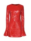 Rotate Birger Christensen Red Mini Backless Dress With All-over Sequins In Red