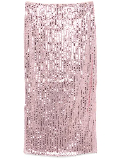 Rotate Birger Christensen Sequins Pencil Midi Skirt In Multicolor