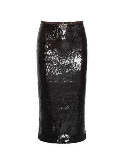 Rotate Birger Christensen Sequins Pencil Skirt In Brown