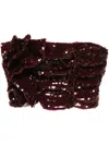 Rotate Birger Christensen Gathered Sequin Crop Top In Red