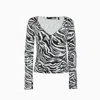 Rotate Birger Christensen Long-sleeved T-shirt With Sequ In White