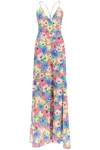 Rotate Birger Christensen Shalonda Floral-print Satin Maxi Dress In Multicolor