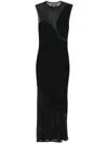 Rotate Birger Christensen Sheer Knit Maxi Dress In Black