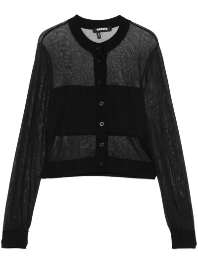 Rotate Birger Christensen Sheer-panels Cardigan In Black