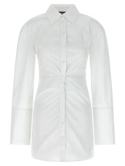 Rotate Birger Christensen Cotton Shirt Dress In White