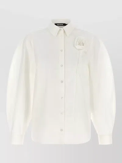 Rotate Birger Christensen Shirt Featuring 3d Floral Accents Design In White