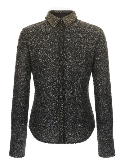 Rotate Birger Christensen Shirt With Sequins In Black