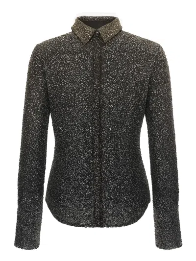 Rotate Birger Christensen Shirt With Sequins In Gray
