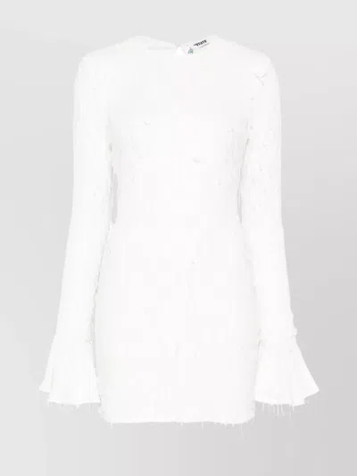 Rotate Birger Christensen Short Dress With Open Back And Ruffled Cuffs In White