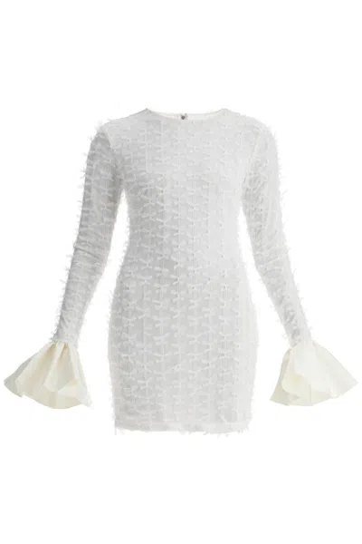 Rotate Birger Christensen Rotate Short Mesh Dress With Bows Women In White