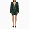 Rotate Birger Christensen Sequin Embellished V-neck Mini Dress In Green