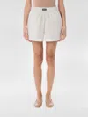 Rotate Birger Christensen Waistband Elastic Hem Turn-up Shorts In White