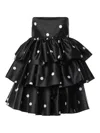 Rotate Birger Christensen Rotate Satin Ruffled Mini Dress In Black