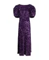 Rotate Birger Christensen Puff-sleeve Sequinned Maxi Dress In Black