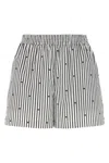 Rotate Birger Christensen Waistband Striped Logo Shorts Side Pockets In Gray