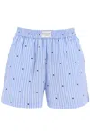 Rotate Birger Christensen Logo-print Striped Shorts