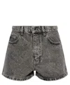 Rotate Birger Christensen Acid-wash Denim Shorts In Grey