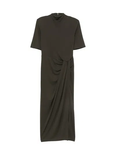 Rotate Birger Christensen Rotate Elegant Draped Short Sleeve Dress Size 36 In Green